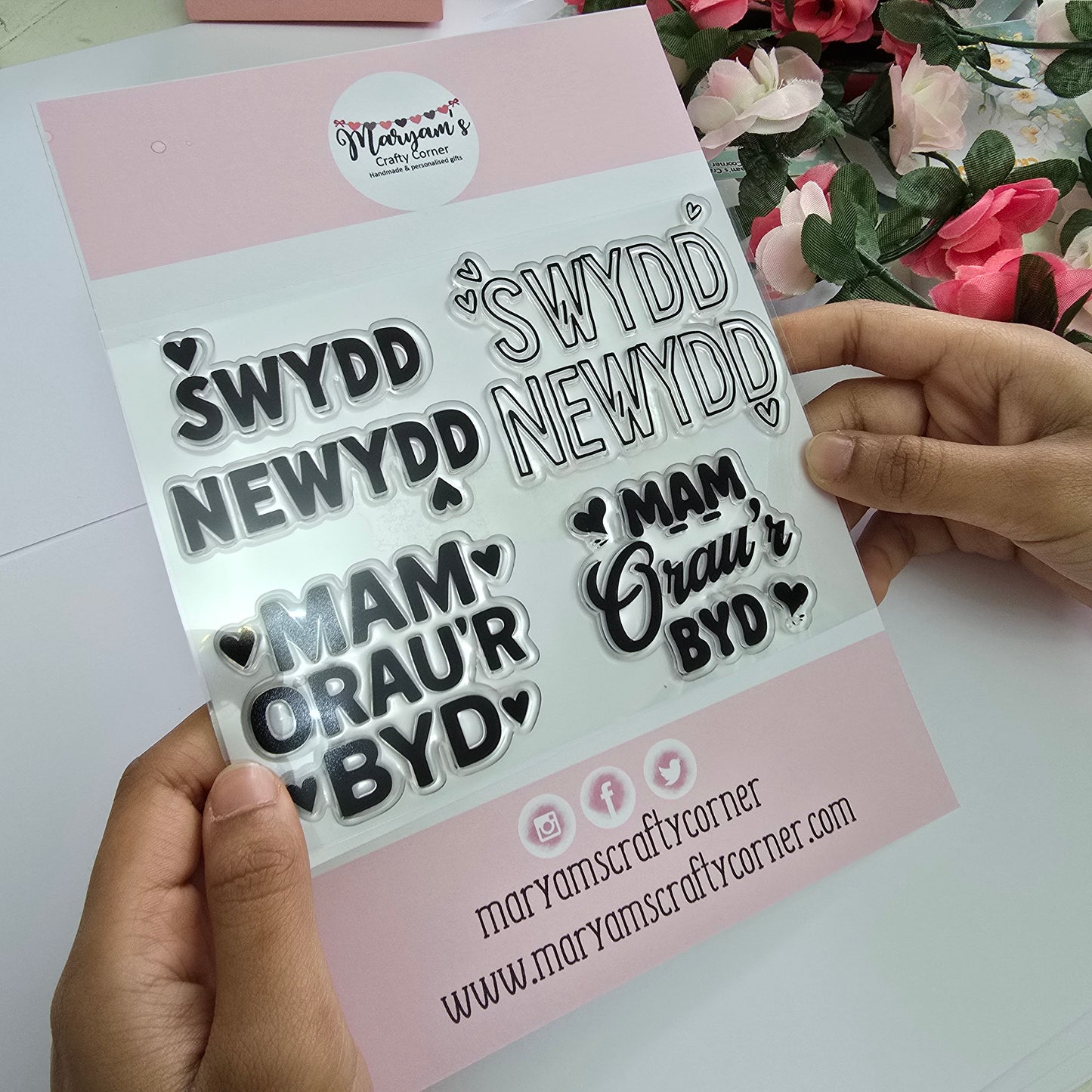 Welsh Clear Stamp Set - Swydd Newydd & Mam Ora’r Byd Designs | Perfect for Crafting, Card Making, Scrapbooking, and Thoughtful Gift Ideas