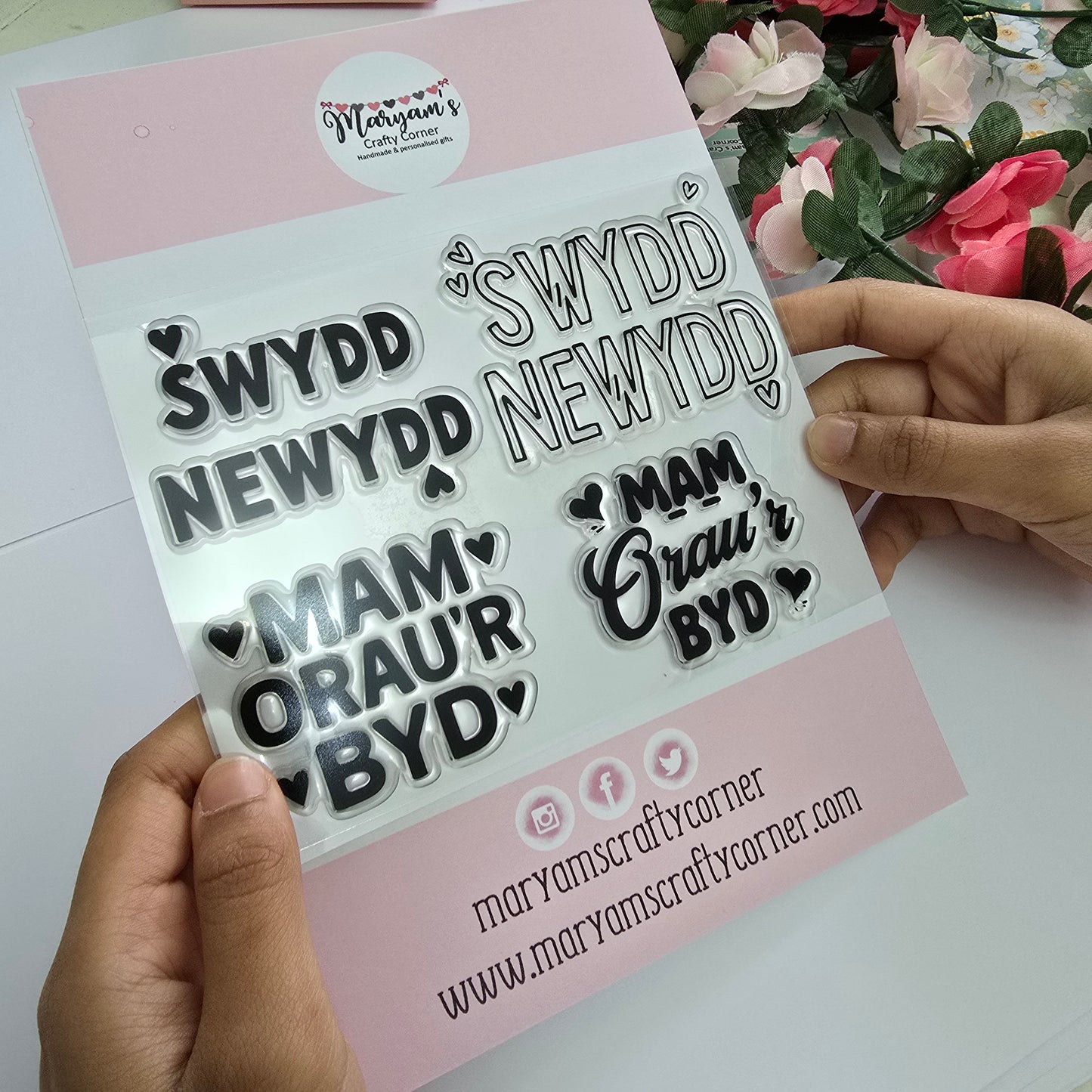 Welsh Clear Stamp Set - Swydd Newydd & Mam Ora’r Byd Designs | Perfect for Crafting, Card Making, Scrapbooking, and Thoughtful Gift Ideas