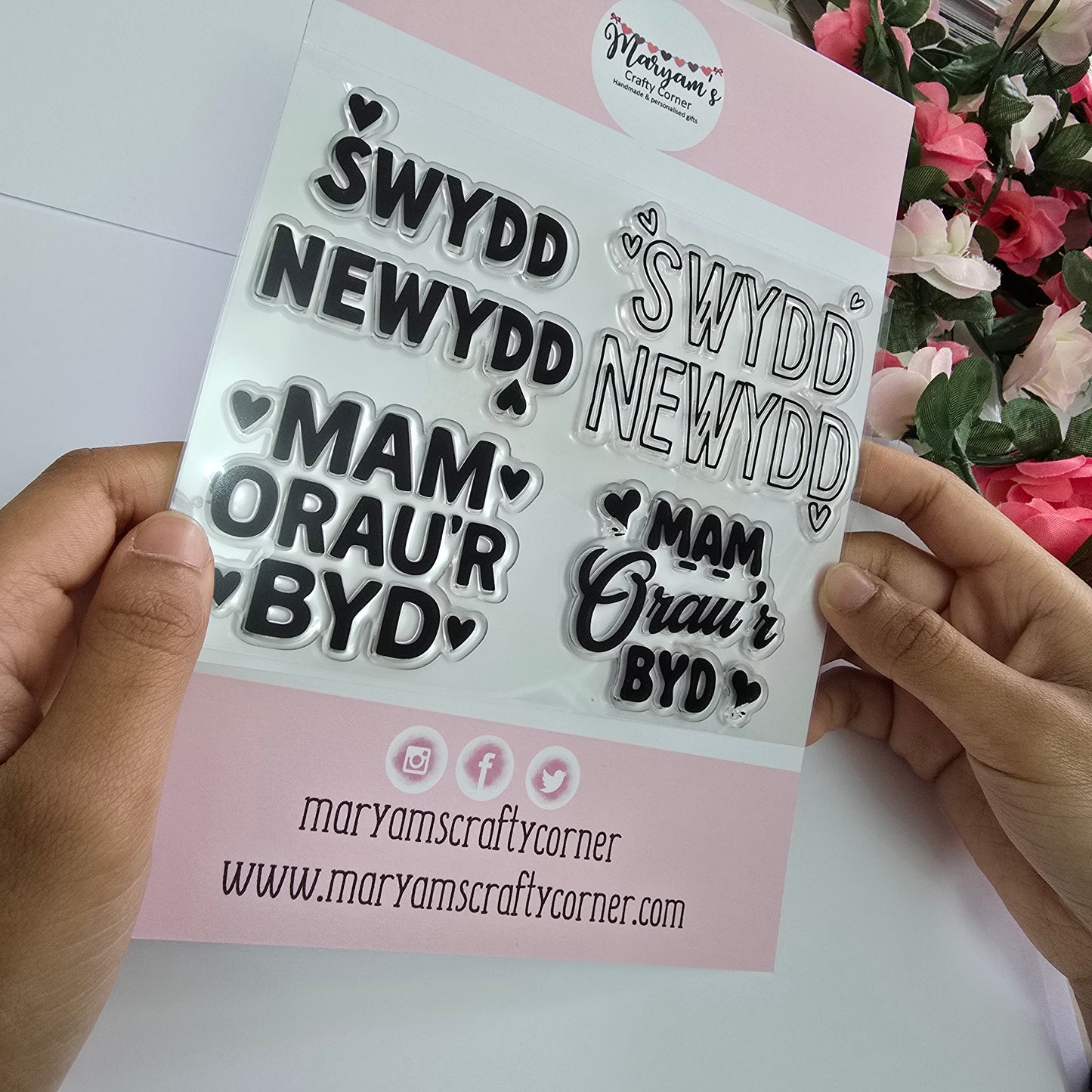 Welsh Clear Stamp Set - Swydd Newydd & Mam Ora’r Byd Designs | Perfect for Crafting, Card Making, Scrapbooking, and Thoughtful Gift Ideas