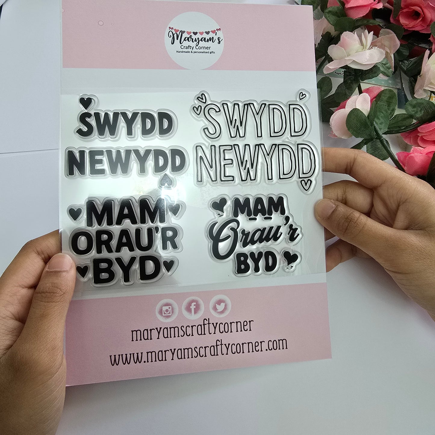 Welsh Clear Stamp Set - Swydd Newydd & Mam Ora’r Byd Designs | Perfect for Crafting, Card Making, Scrapbooking, and Thoughtful Gift Ideas