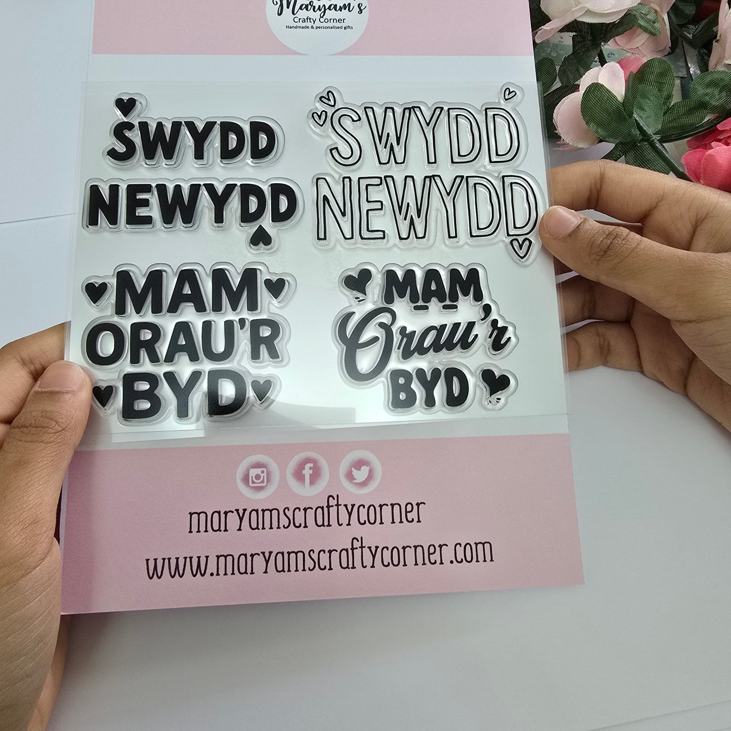 Welsh Clear Stamp Set - Swydd Newydd & Mam Ora’r Byd Designs | Perfect for Crafting, Card Making, Scrapbooking, and Thoughtful Gift Ideas