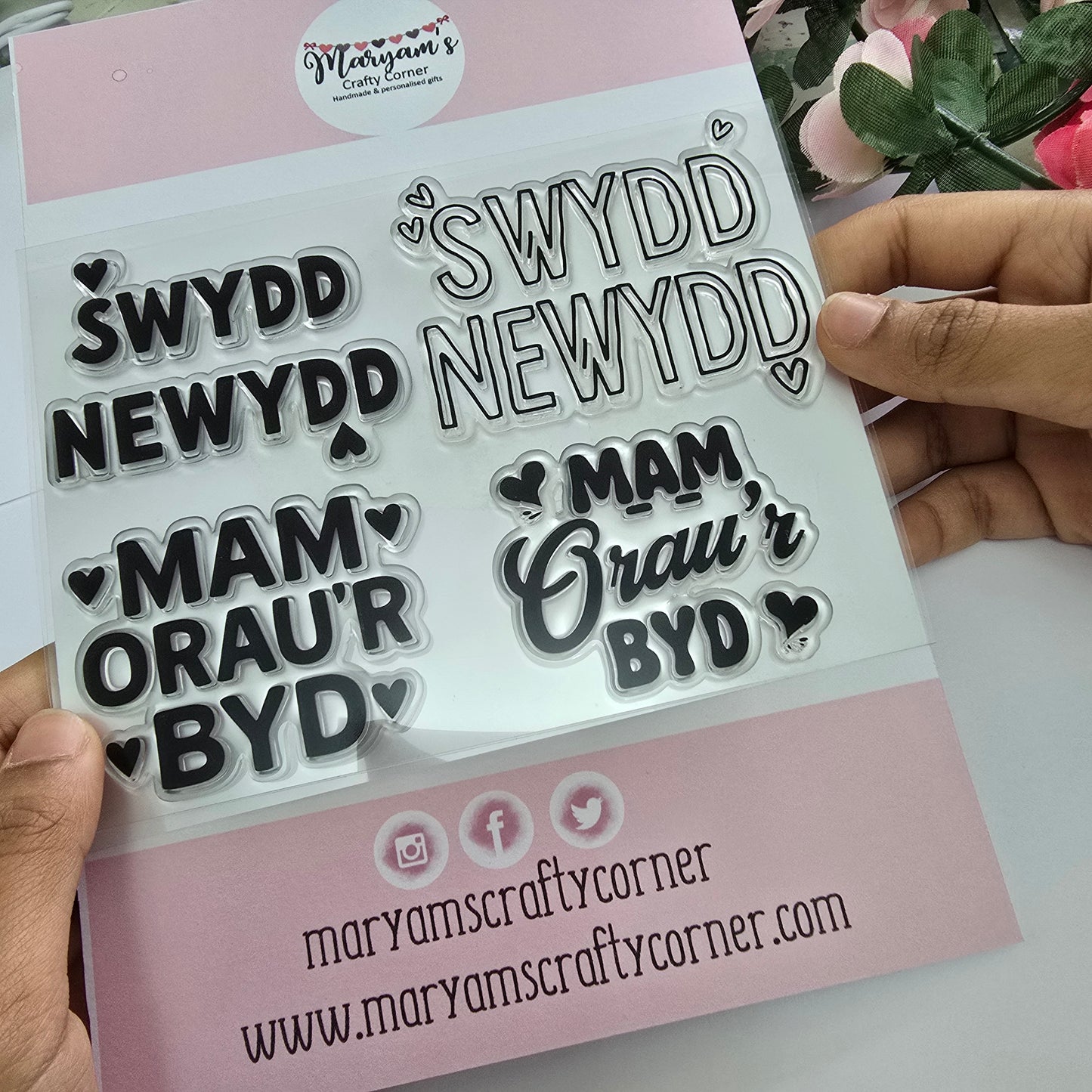 Welsh Clear Stamp Set - Swydd Newydd & Mam Ora’r Byd Designs | Perfect for Crafting, Card Making, Scrapbooking, and Thoughtful Gift Ideas