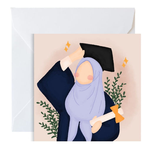 Muslim Graduate greeting card, Muslim in hijab greeting card for graduates