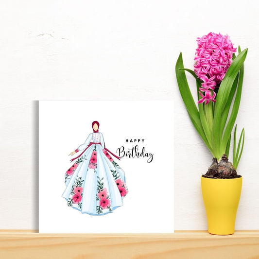 Muslim Woman card, Hijabi Birthday Greeting card, Muslim Greeting Card, Arabic greeting card for women, Hijabi Woman