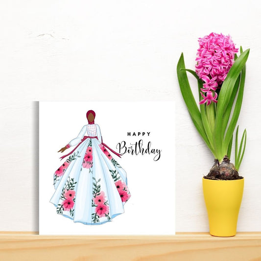 Muslim Woman card, Hijabi Birthday Greeting card, Muslim Greeting Card, Arabic greeting card for women, Asian brown Skin tones, Hijabi Woman