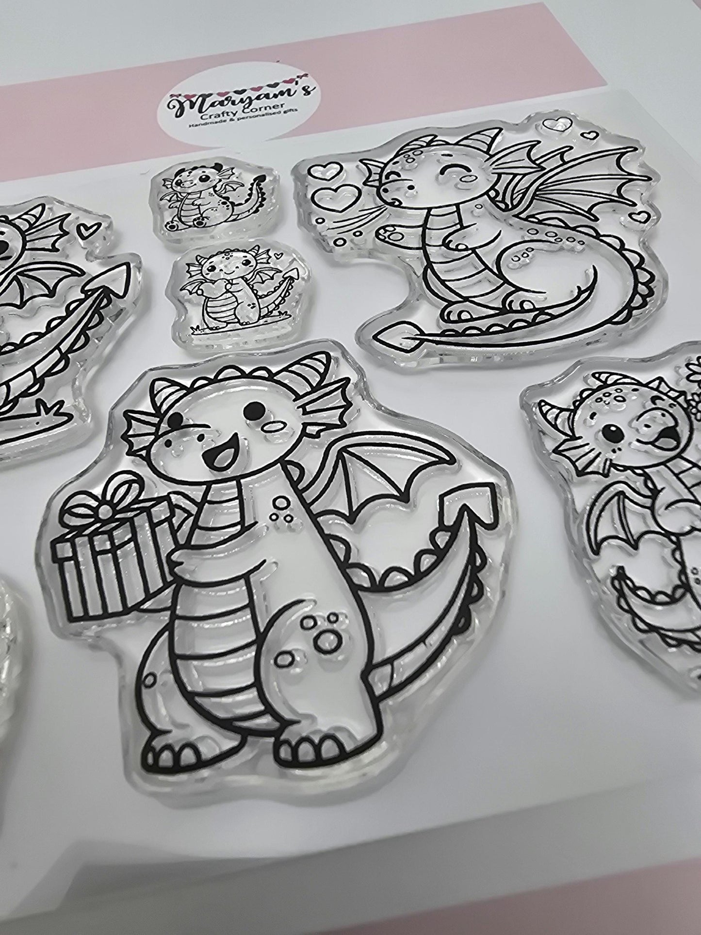 Welsh Adorable Dragon Clear Stamp Set for Cardmaking, Scrapbooking, and Craft Projects – Welsh-Inspired Designs