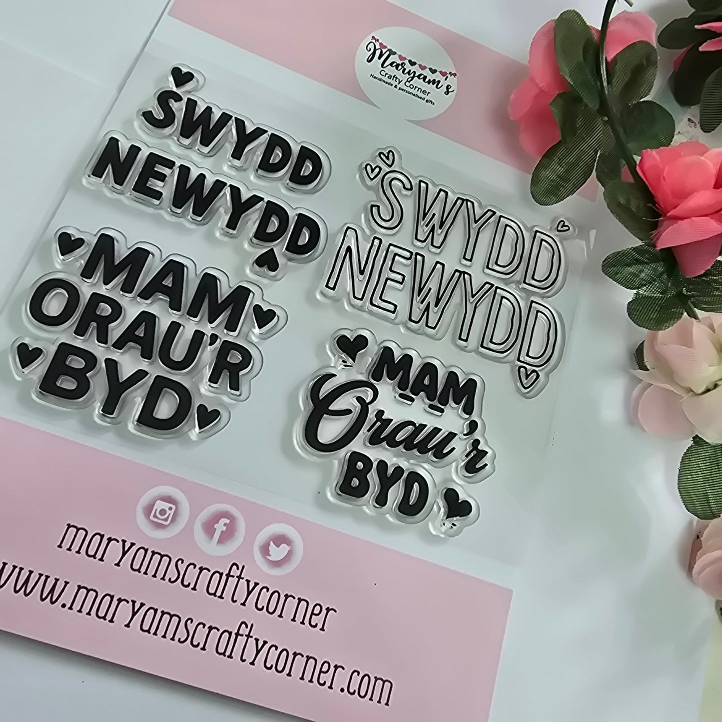 Welsh Clear Stamp Set - Swydd Newydd & Mam Ora’r Byd Designs | Perfect for Crafting, Card Making, Scrapbooking, and Thoughtful Gift Ideas