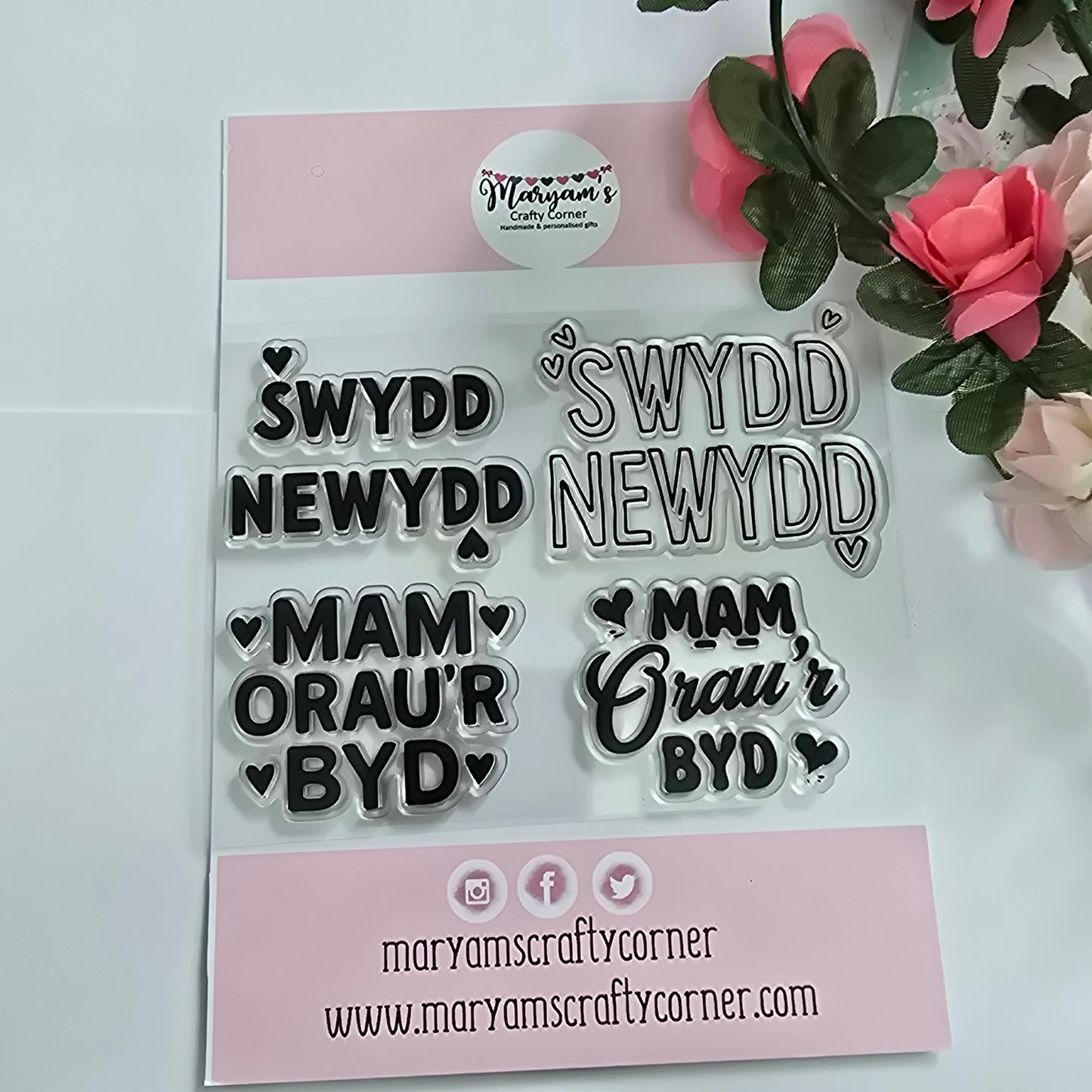 Welsh Clear Stamp Set - Swydd Newydd & Mam Ora’r Byd Designs | Perfect for Crafting, Card Making, Scrapbooking, and Thoughtful Gift Ideas