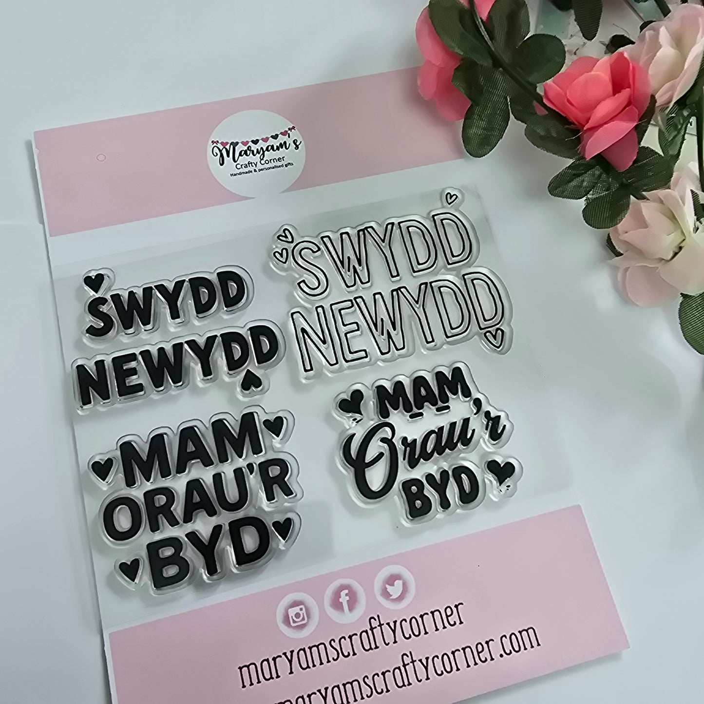 Welsh Clear Stamp Set - Swydd Newydd & Mam Ora’r Byd Designs | Perfect for Crafting, Card Making, Scrapbooking, and Thoughtful Gift Ideas