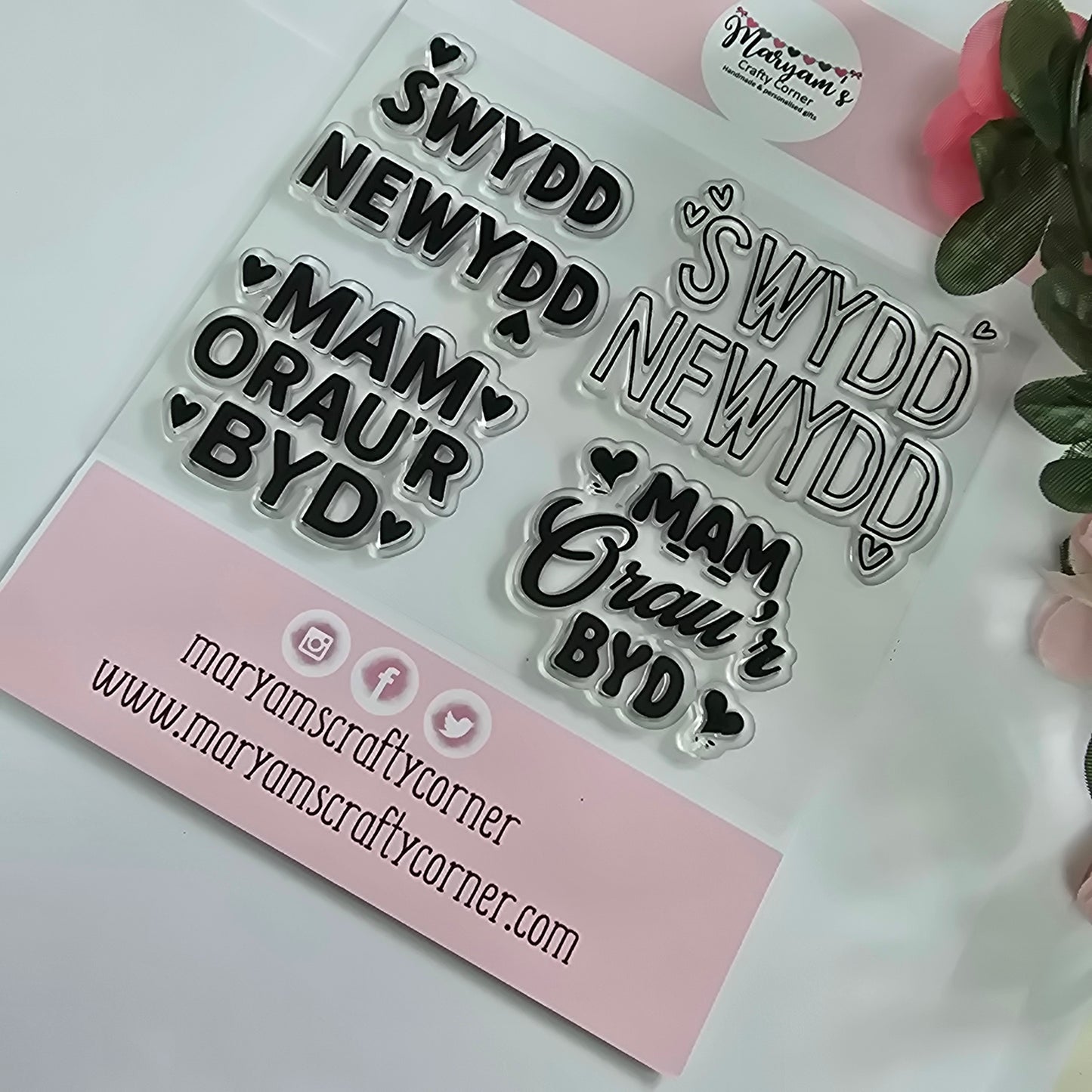 Welsh Clear Stamp Set - Swydd Newydd & Mam Ora’r Byd Designs | Perfect for Crafting, Card Making, Scrapbooking, and Thoughtful Gift Ideas