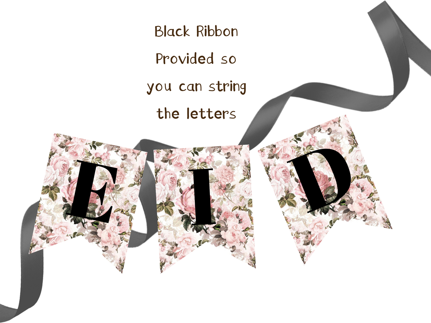 Vintage Floral Eid & Ramadan Mubarak Bunting, Banner that can be changed