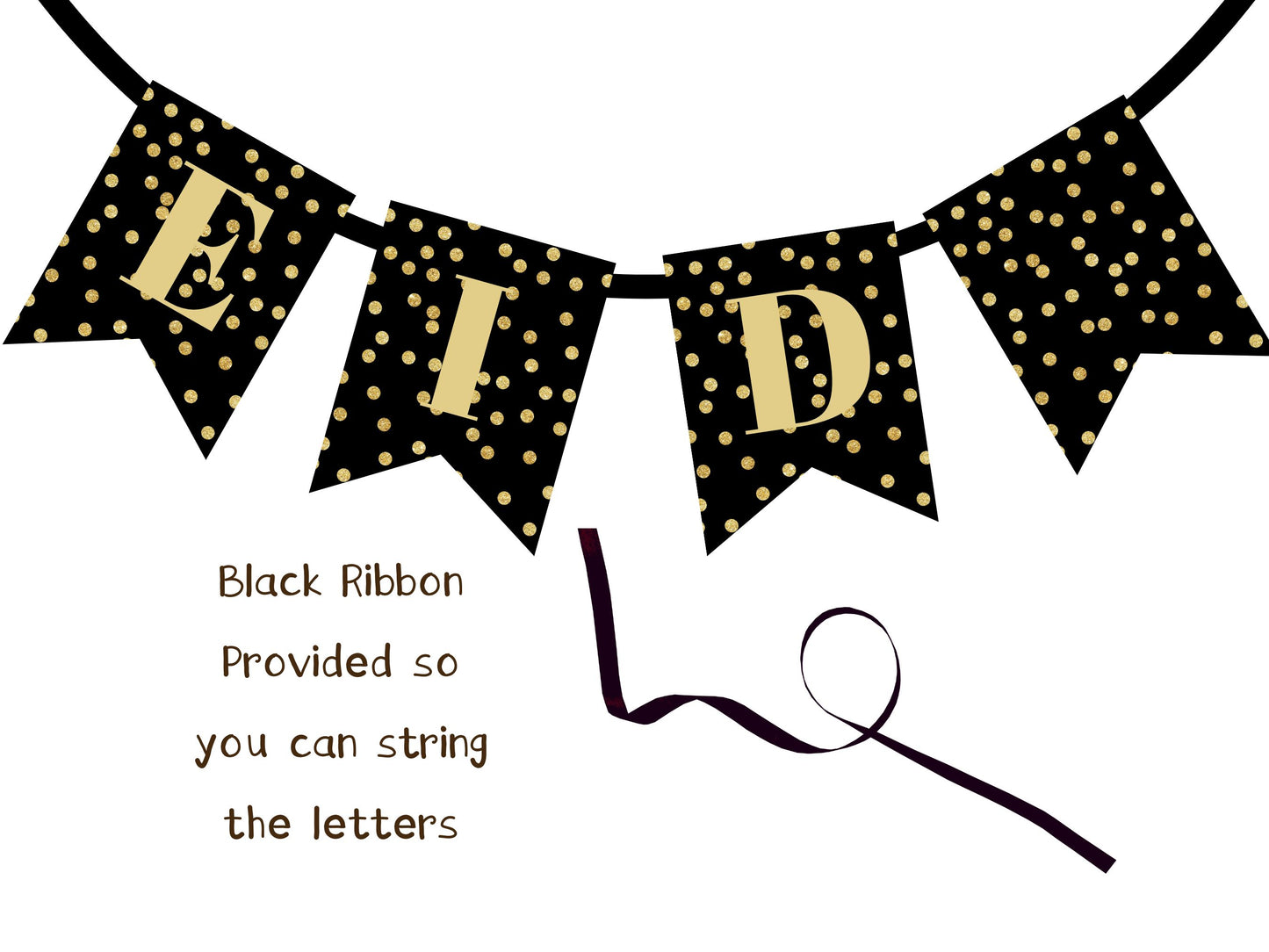 Spotty Black Ramadan & Eid Mubarak interchangeable Banner