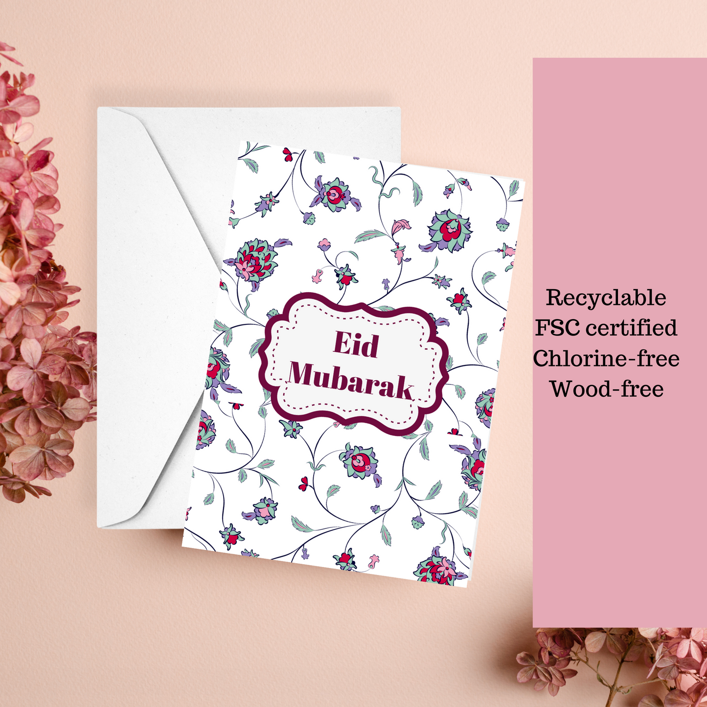 Bulk packet with 10 different Eid cards in A6 size, Eid cards with envelopes with inside blank, Perfect for Eid, Eid cards