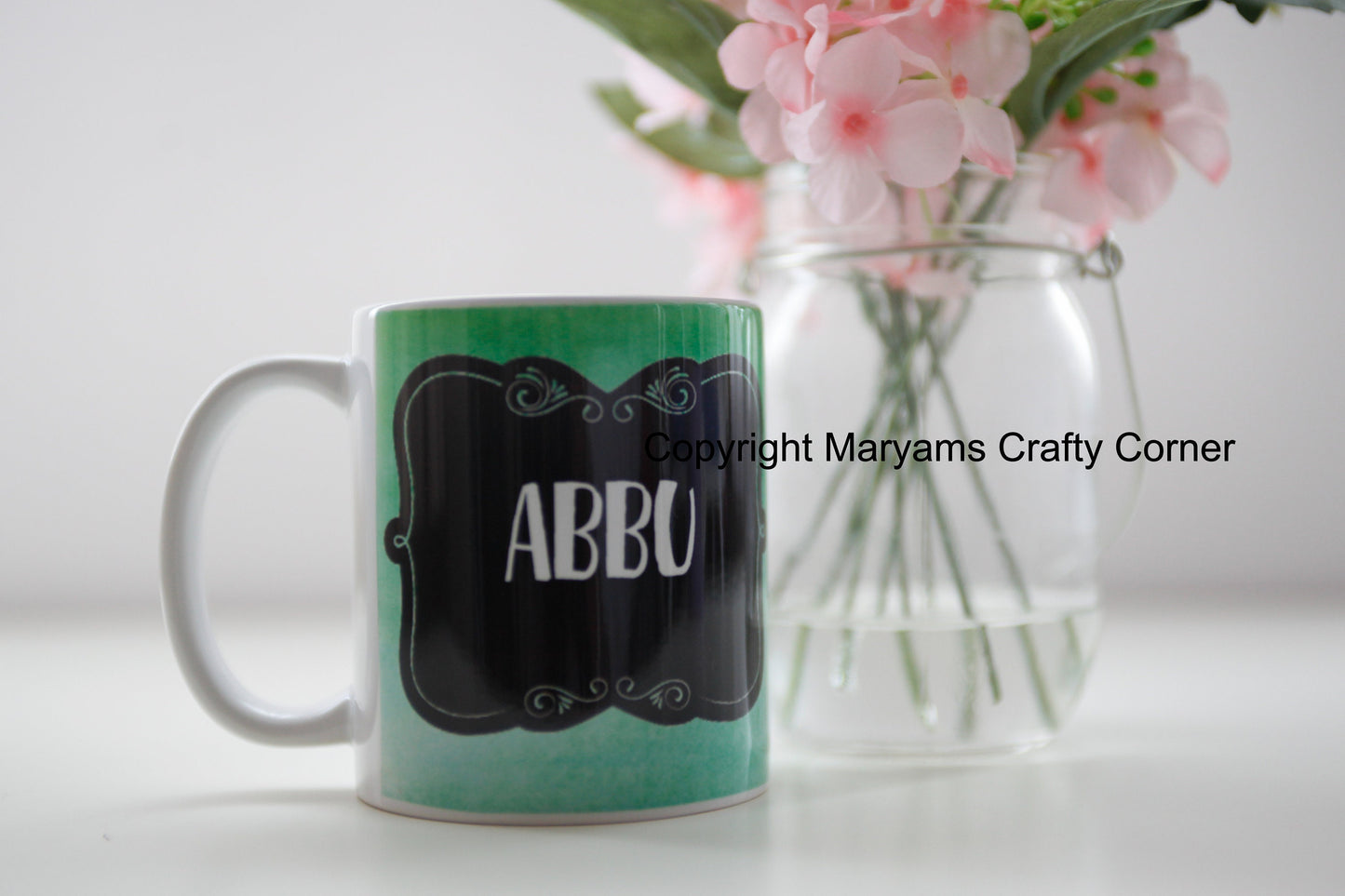 Green and black Abbu Mug ideal eid, fathers day or birthday gift