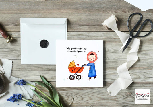 May your baby be the coolness of your eyes, islamic new mum greeting card, ideal for the muslim new mum card
