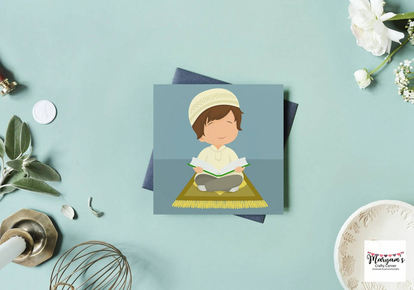 Muslim boy greeting card ideal for a little child