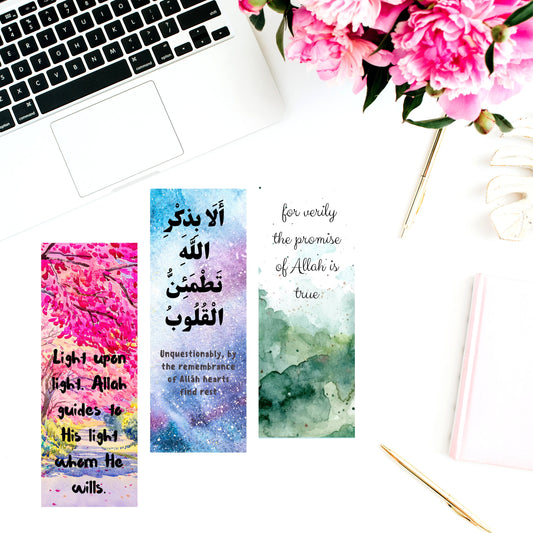 Light upon light, Quran bookmarks, Islamic Bookmarks, Arabic Bookmarks,