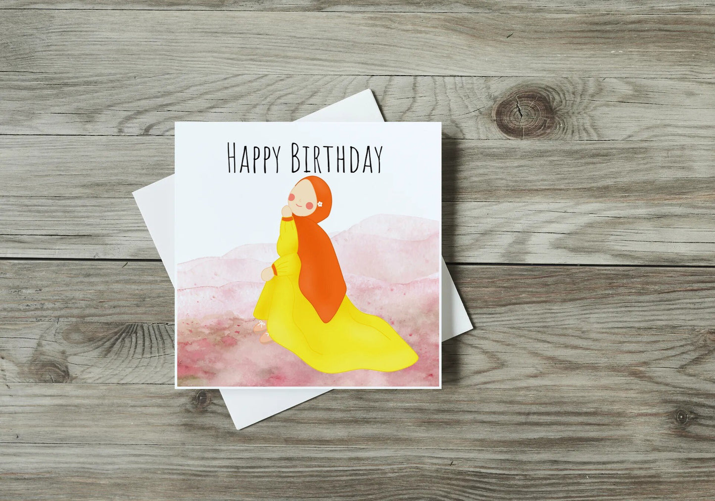 Islamic Hijabi Greeting card, Ideal Greeting card for a Muslimah Hijabi, Hijabi Birthday Greeting card