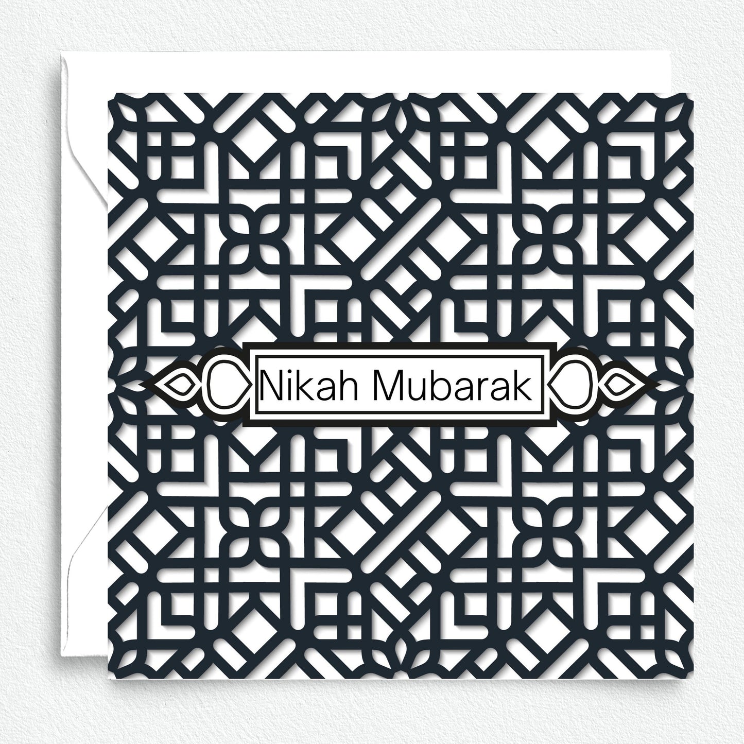 Nikah Mubarak Greeting card, ideal islamic greeting card in Black