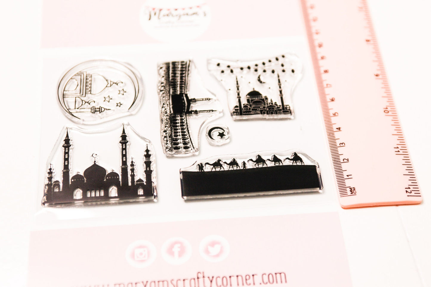 Pack of 6 Eid clear stamps for ramadan, eid islamic greeting cards, Perfect clear stamps celebrating eid & ramadan, wonderful crafting idea