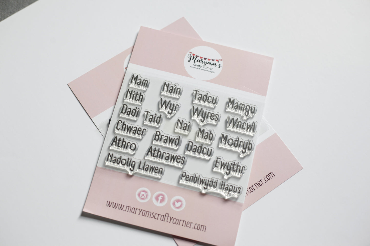 Welsh Mum, dad, brother stamps 21 small stamps in pack, perfect welsh stamp to personalise your own cards