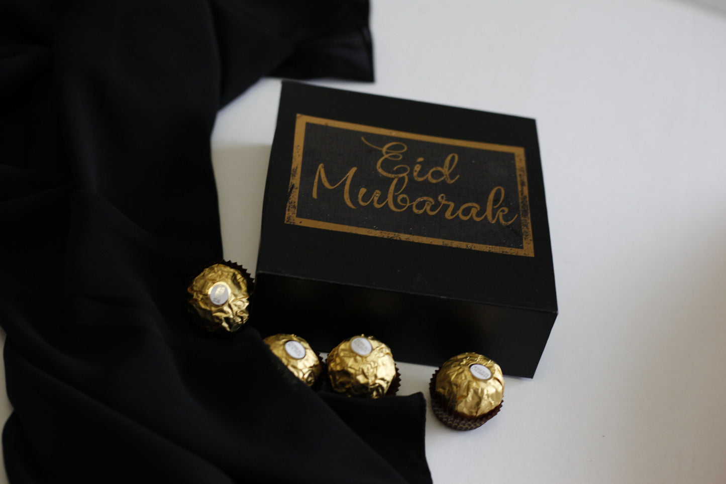 Beautiful Hijab gift box with chocolates, Eid Gift box with hijab set, Chiffon Hijab, chocolates, and bath salt bundle Eid gift for Eid